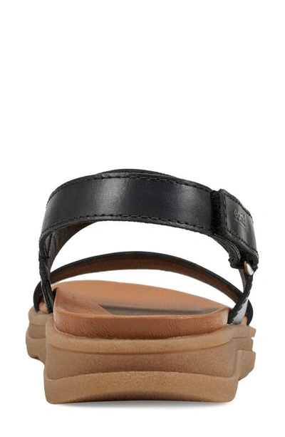 Earth Leah Womens Casual Leather Strappy Sandals In Black