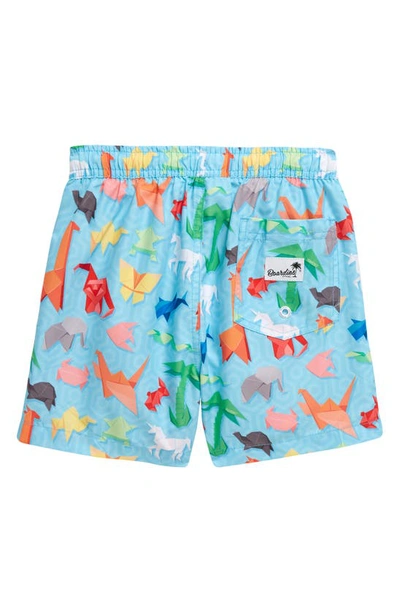 Shop Boardies Kids' Print Swim Trunks In Blue