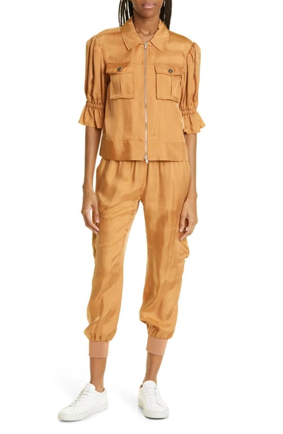 Cinq À Sept Tous Les Jours Giles Satin Jogger Pants In Pecan