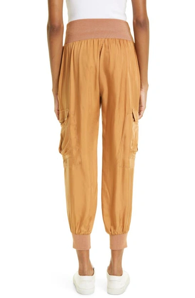 Cinq À Sept Tous Les Jours Giles Satin Jogger Pants In Pecan