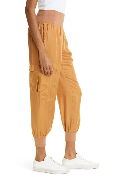 Cinq À Sept Tous Les Jours Giles Satin Jogger Pants In Pecan