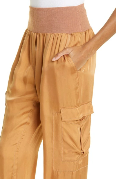 Shop Cinq À Sept Giles Cupro Crop Cargo Joggers In Pecan