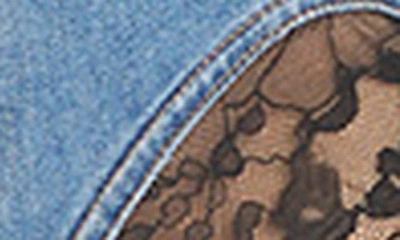 Shop Mugler Spiral Lace Panel Jeans In Medium Blue / Black