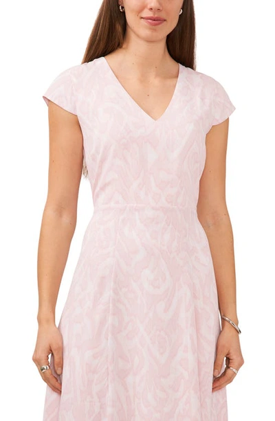 Shop Halogen V-neck Cutout Midi Dress In Lined Pink