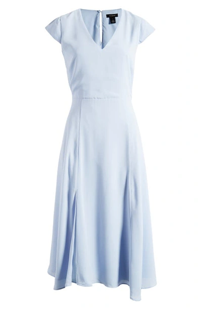 Shop Halogen V-neck Cutout Midi Dress In Kentucky Blue