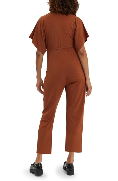 Shop Nom Maternity Filipa Maternity/nursing Jumpsuit In Caramel