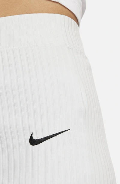 Shop Nike Sportswear Rib Flare Pants In Photon Dust/ Black
