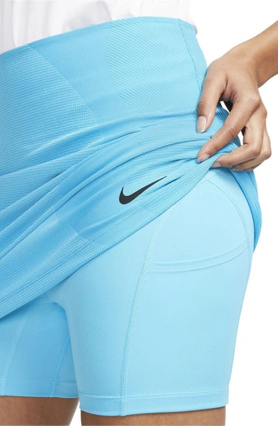 Nike Women's Dri-fit Uv Tour Golf Skirt In Baltic Blue/ Black