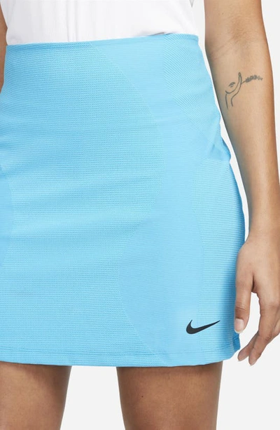 Nike Women's Dri-fit Uv Tour Golf Skirt In Baltic Blue/ Black