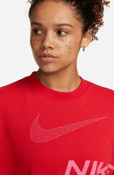 Shop Nike Dri-fit Get Fit Sweatshirt In University Red/ Gym Red
