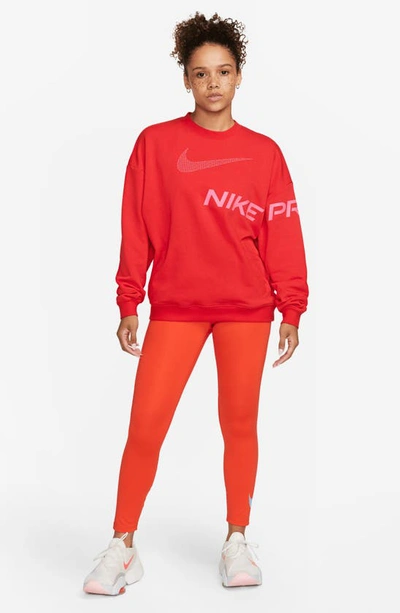 Shop Nike Dri-fit Get Fit Sweatshirt In University Red/ Gym Red