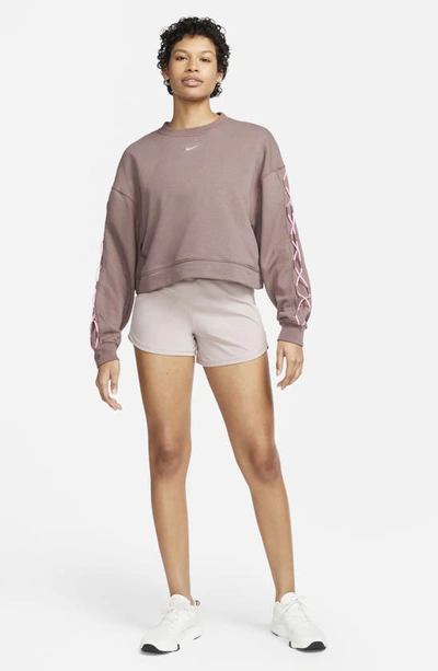 Shop Nike Bliss Dri-fit Training Shorts In Diffused Taupe