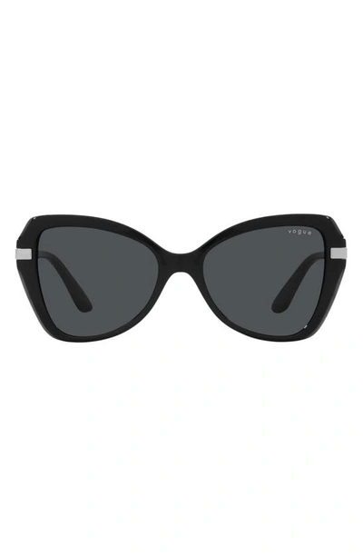 Shop Vogue 53mm Butterfly Sunglasses In Black