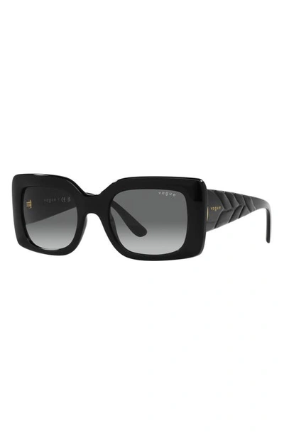 Vogue 52mm Gradient Rectangular Sunglasses In Black
