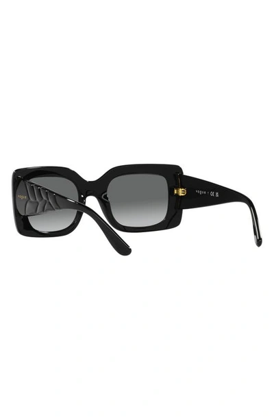 Vogue 52mm Gradient Rectangular Sunglasses In Black