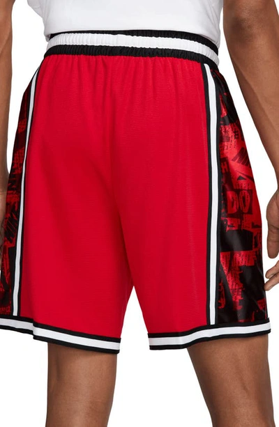Shop Nike Dna Dri-fit Mesh Shorts In University Red/ Black/ White