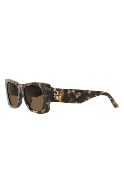 Shop Tory Burch 52mm Irregular Sunglasses In Dark Tort