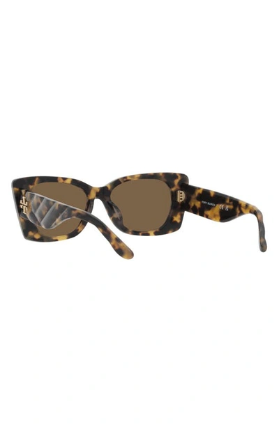 Shop Tory Burch 52mm Irregular Sunglasses In Dark Tort