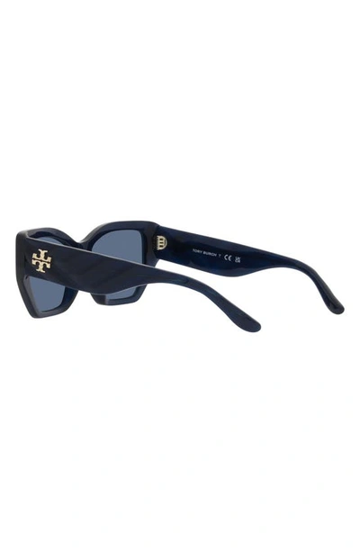 Shop Tory Burch 53mm Rectangular Sunglasses In Navy