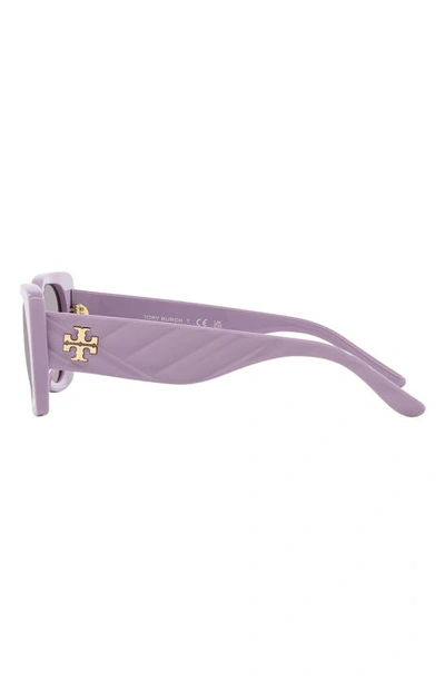Shop Tory Burch 52mm Irregular Sunglasses In Lavender