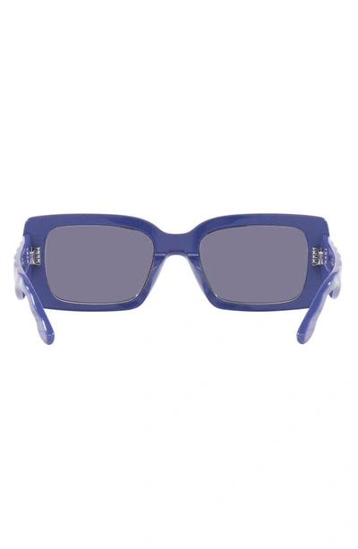 Shop Tory Burch 51mm Rectangular Sunglasses In Light Blue