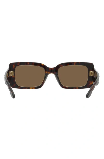 Shop Tory Burch 51mm Rectangular Sunglasses In Dk Tort