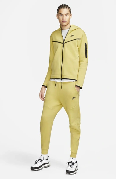 Shop Nike Tech Fleece Jogger Sweatpants In Saturn Gold/ Black