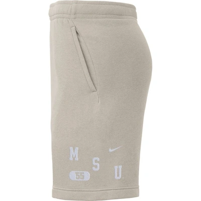 Shop Nike Cream Michigan State Spartans Fleece Shorts