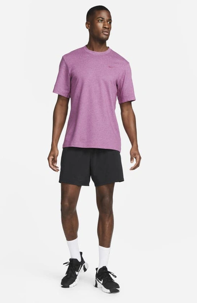 Shop Nike Primary Training Dri-fit Short Sleeve T-shirt In Rosewood/ Heather/ Rosewood