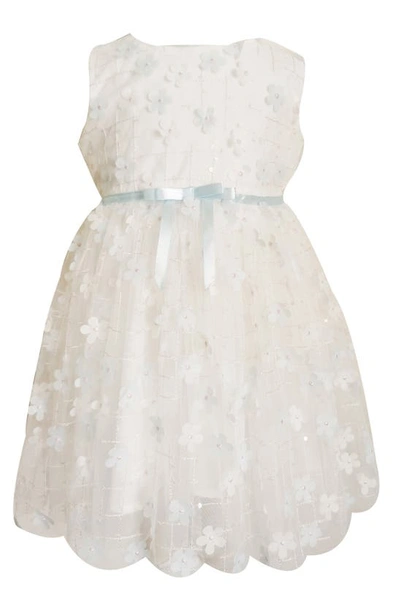 Shop Popatu Kids' 3d Floral Appliqué Tulle Dress In Ivory
