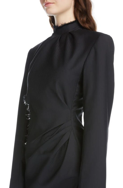 Shop Acne Studios Dormi Pinstripe Wool Jacquard Minidress In Black