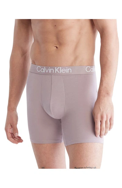 Shop Calvin Klein Ultra-soft Modern 3-pack Stretch Modal Boxer Briefs In Grey/ Rose