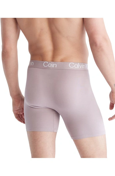 Shop Calvin Klein Ultra-soft Modern 3-pack Stretch Modal Boxer Briefs In Grey/ Rose