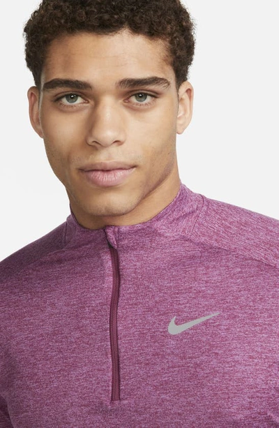 Shop Nike Dri-fit Element Half Zip Running Pullover In Rosewood/ Rush Fuchsia