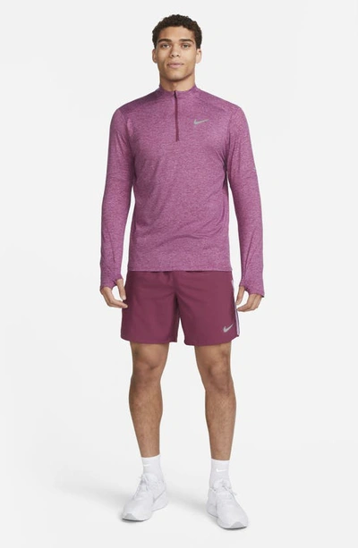 Shop Nike Dri-fit Element Half Zip Running Pullover In Rosewood/ Rush Fuchsia