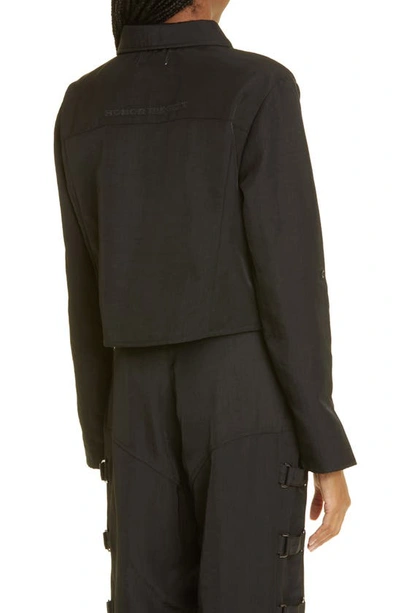 Shop Honor The Gift Cadet Crop Button-up Top In Black