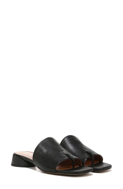Franco Sarto Loran Stacked Heel Slide Dress Sandals In Black