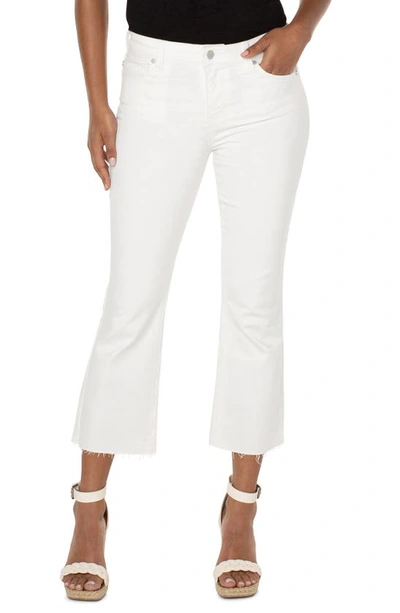 Shop Liverpool Los Angeles Hannah Raw Hem Crop Flare Jeans In Bone White