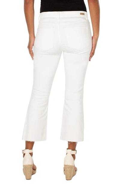 Liverpool Los Angeles Gia Glider Frayed Pull-on Crop Flare Jeans In Bone White