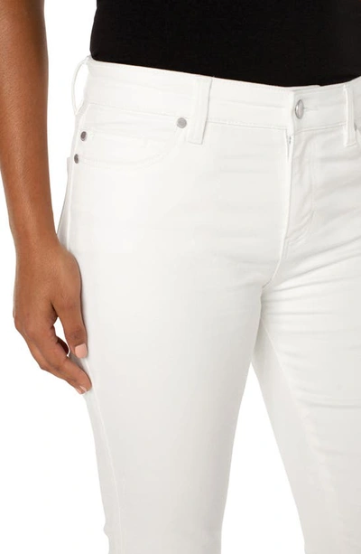Liverpool Los Angeles Gia Glider Frayed Pull-on Crop Flare Jeans In Bone White
