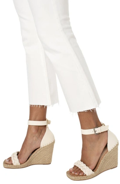 Liverpool Los Angeles Gia Glider Frayed Pull-on Crop Flare Jeans In Bone White