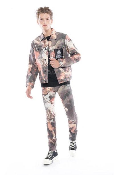 Shop Cult Of Individuality Type Ii Denim Jacket In Grey Multi