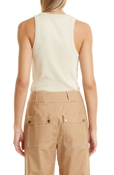 Veronica Beard Jordyn Cotton Jersey Tank Top In Limestone
