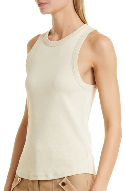 Veronica Beard Jordyn Cotton Jersey Tank Top In Limestone