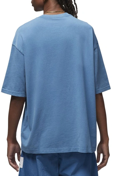 Shop Jordan Flight Essentials Oversize Cotton T-shirt In Blue