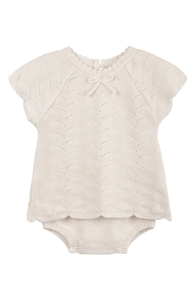 Shop Feltman Brothers Kids' Lacy Cotton Knit Top & Bloomers Set In Ivory