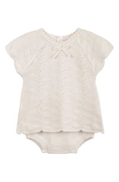 Feltman Brothers Kids' Lacy Cotton Knit Top & Bloomers Set In Ivory