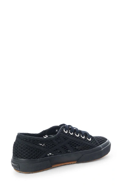 Shop Alaïa X Superga Fishnet Lace-up Sneaker In Noir