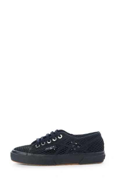 Shop Alaïa X Superga Fishnet Lace-up Sneaker In Noir