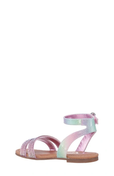 Nina Kids' Cameena Ankle Strap Sandal In Pastel Rainbow Coated Glt